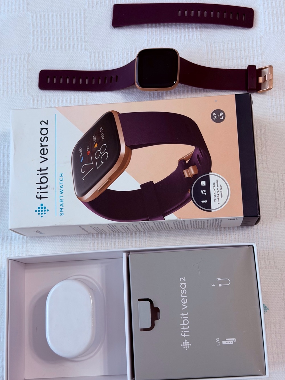 fitbit Versa 2 Smartwatch - Deep Purple with Rose Gold Case - Picture 6 of 16